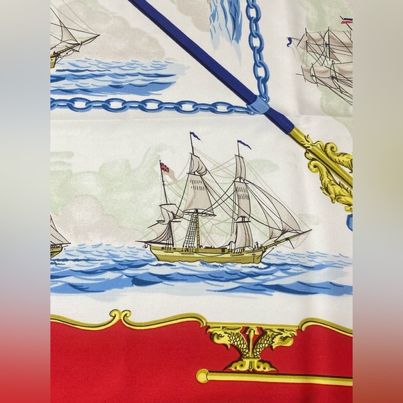 Hermes Silk Scarf La Marine En Bois Vintage Carre 90 Hugo Grygkar - Picture 13 of 16